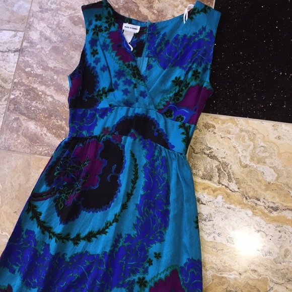 Made in Hawaii turquoise empire waist/zipper back - Picture 2 of 8